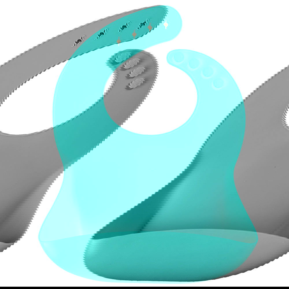 Minikoioi Basics-Bib Силиконов Лигавник С Джоб - Aqua Зелен --- BebeMama