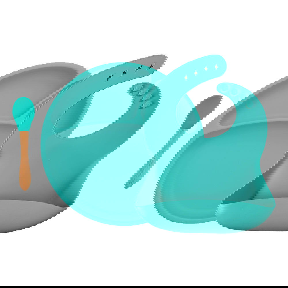 Minikoioi Blw Set Ii Бебешки Силиконов Комплект За Хранене - Aqua Зелен --- BebeMama