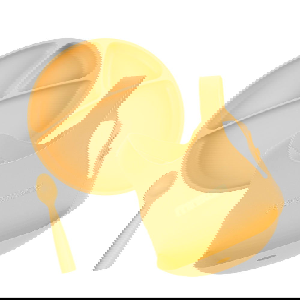 Minikoioi Feeding Set Комплект За Хранене - 100% Силикон - 6 М+ Жълт --- BebeMama