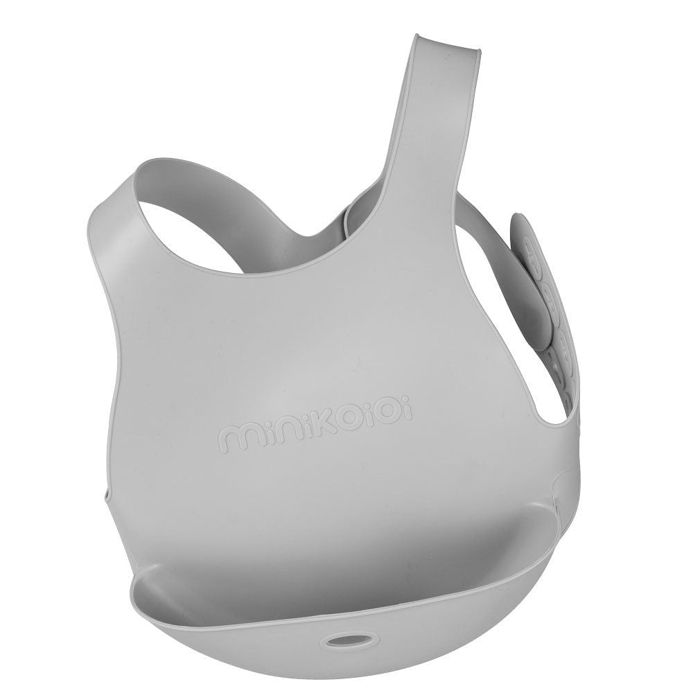 Minikoioi Flexi Bib Силиконов Лигавник С Джоб - Grey --- BebeMama