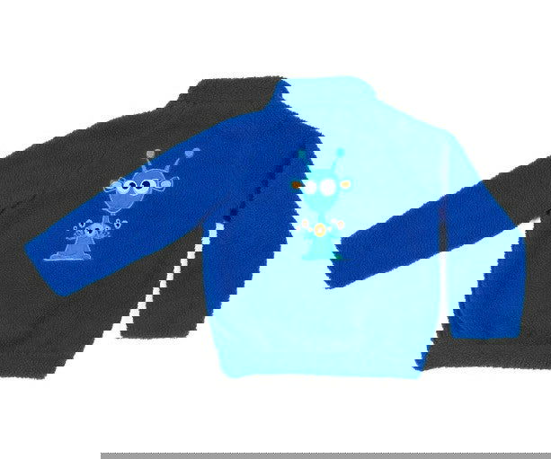 Mistory-Поларен Суитшърт С Къс Цип И Бродерия Ръст 98 См 3Г. Син --- BebeMama