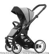 Mutsy Evo Пакет Шаси Черен+Сива Дръжка+Bold Pebble Grey Седалка+Кош --- BebeMama