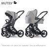 Mutsy Evo Шаси Черен Сива Дръжка Черни Колела + Кош + Седалка Pebble Grey --- BebeMama