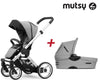 Mutsy Evo Пакет Шаси Stand+Сива Дръжка+Bold Pebble Grey Седалка+Кош --- BebeMama