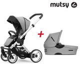Mutsy Evo Пакет Шаси Stand+Сива Дръжка+Bold Pebble Grey Седалка+Кош --- BebeMama