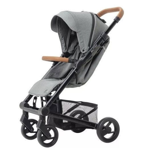 Mutsy Nexo Количка Черен Светлокафява Дръжка Черни Колела Moss Grey --- BebeMama