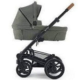 Mutsy Nio Шаси Черен Светлокафява Дръжка Черни Колела + Кош + Седалка Sea Зелен --- BebeMama