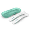Set furculiță și lingură în cutie Nuvita Kiddiekit 8477, verde rece