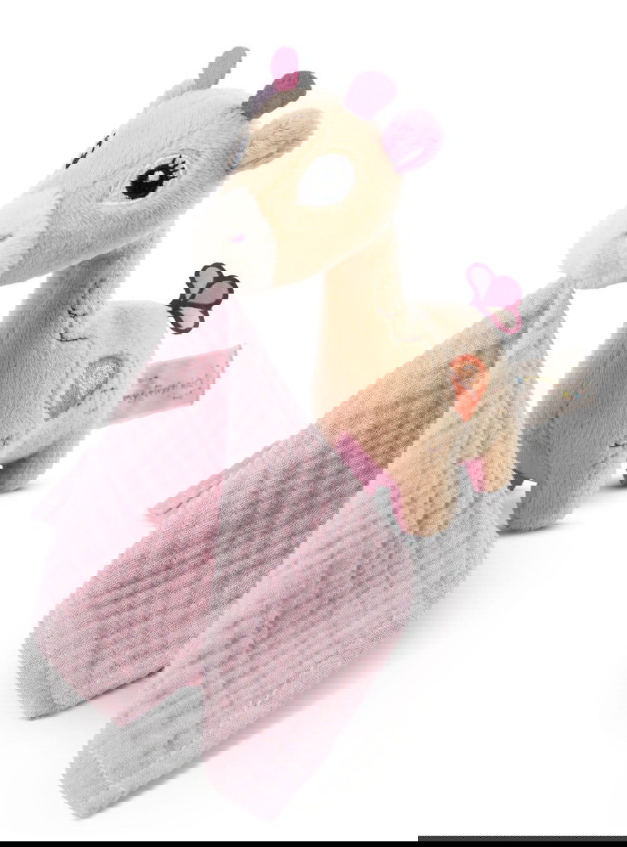 Nici Мека Играчка 3D Жирафчето Сасума С Муселинова Кърпичка 13См. 0+ Мес. --- BebeMama