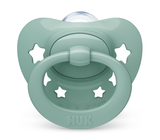 Nuk Биберон Залъгалка Силикон 0-6 Мес. 1Бр Signature + Кутийка За Съхранение И Стерилизация В Микровълнова - Зелена --- BebeMama