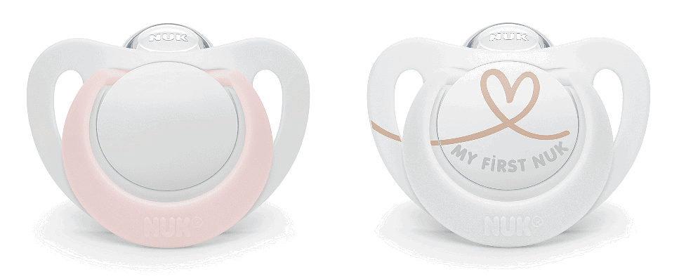 Nuk Биберон Залъгалка Силикон 0-6 Мес. 2Бр. Star - Момиче --- BebeMama