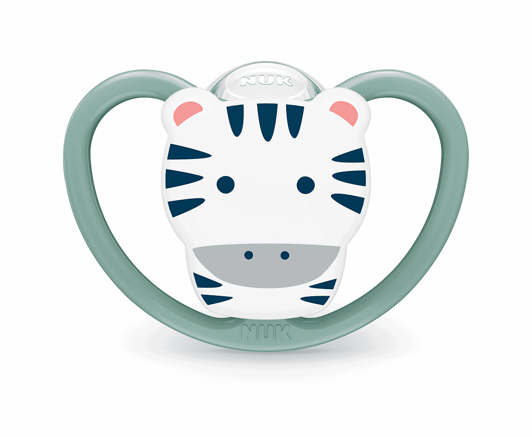Nuk Биберон Залъгалка Силикон 6-18 Мес. 1Бр Space + Box - Зебра --- BebeMama