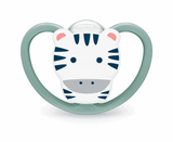 Nuk Биберон Залъгалка Силикон 6-18 Мес. 1Бр Space + Box - Зебра --- BebeMama