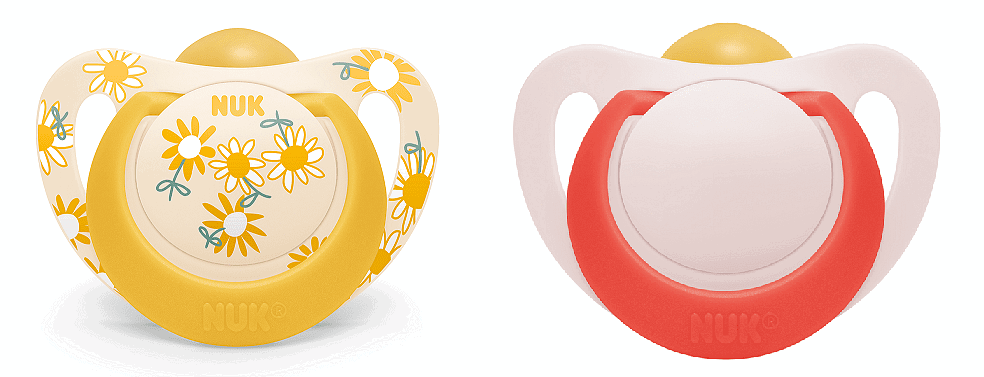Nuk Биберон Залъгалка Каучук 6-18 Мес. 2Бр. Star - Момиче --- BebeMama