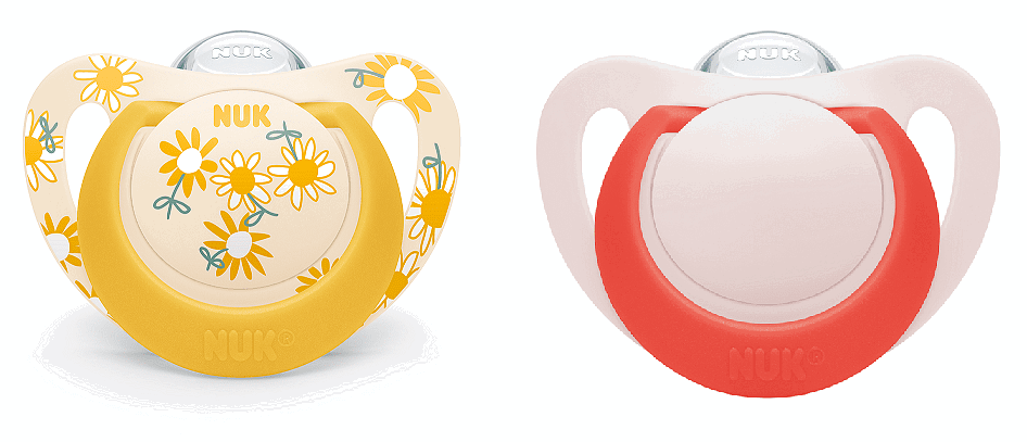 Nuk Биберон Залъгалка Силикон 6-18 Мес. 2Бр. Star - Момиче --- BebeMama