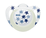 Nuk Биберон Залъгалка Силикон 6-18 1Бр. Star Night + Box - Сини Звезди --- BebeMama