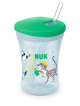 Nuk Evolution Action Cup Чаша 230Мл. Със Сламка 12+ Мес. Зелена --- BebeMama