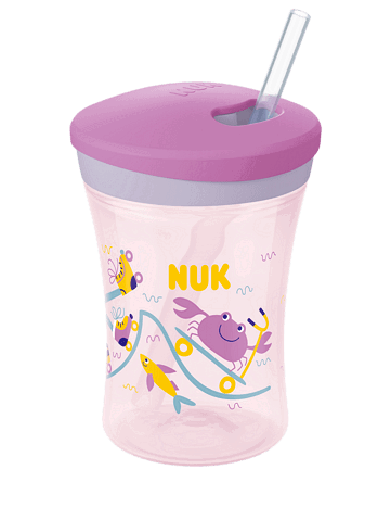 Nuk Evolution Action Cup Чаша 230Мл. Със Сламка 12+ Мес. Лилава --- BebeMama