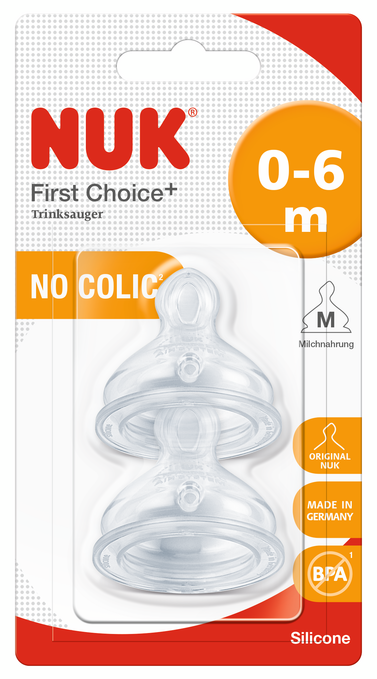 Nuk First Choice+ Биберон Храна Силикон 2 Бр. 0-6Мес. Р-Р M --- BebeMama