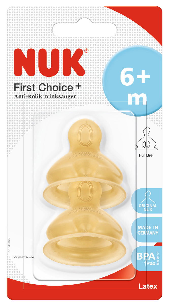 Nuk First Choice Биберон За Хранене Каучук 6-18М 2Бр. Р-Р L --- BebeMama