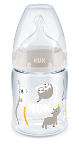 Nuk First Choice Рр Шише Temperature Control 150Мл. Силиконов Биберон 0-6 Мес. Микс - Бежов --- BebeMama