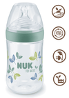 Nuk For Nature Шише Рр Temperature Control 260Мл. Със Силиконов Биберон М - Зелен --- BebeMama