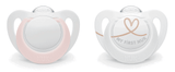Nuk Бибeрон Залъгалка Силикон 0-2Мес. 2Бр. Star Момиче --- BebeMama