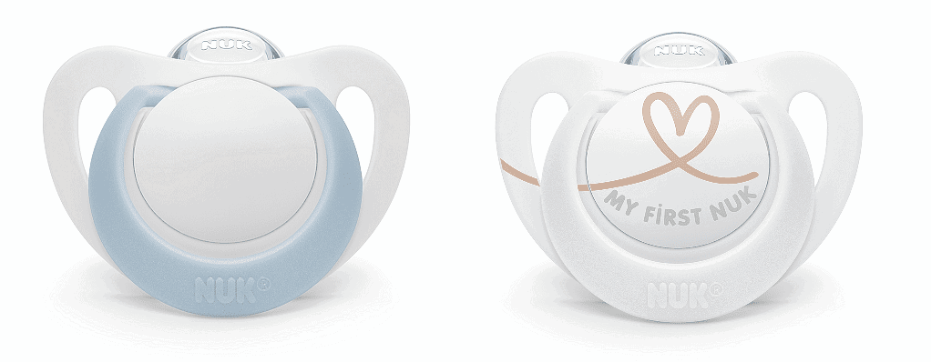 Nuk Бибeрон Залъгалка Силикон 0-2Мес. 2Бр. Star Момче --- BebeMama