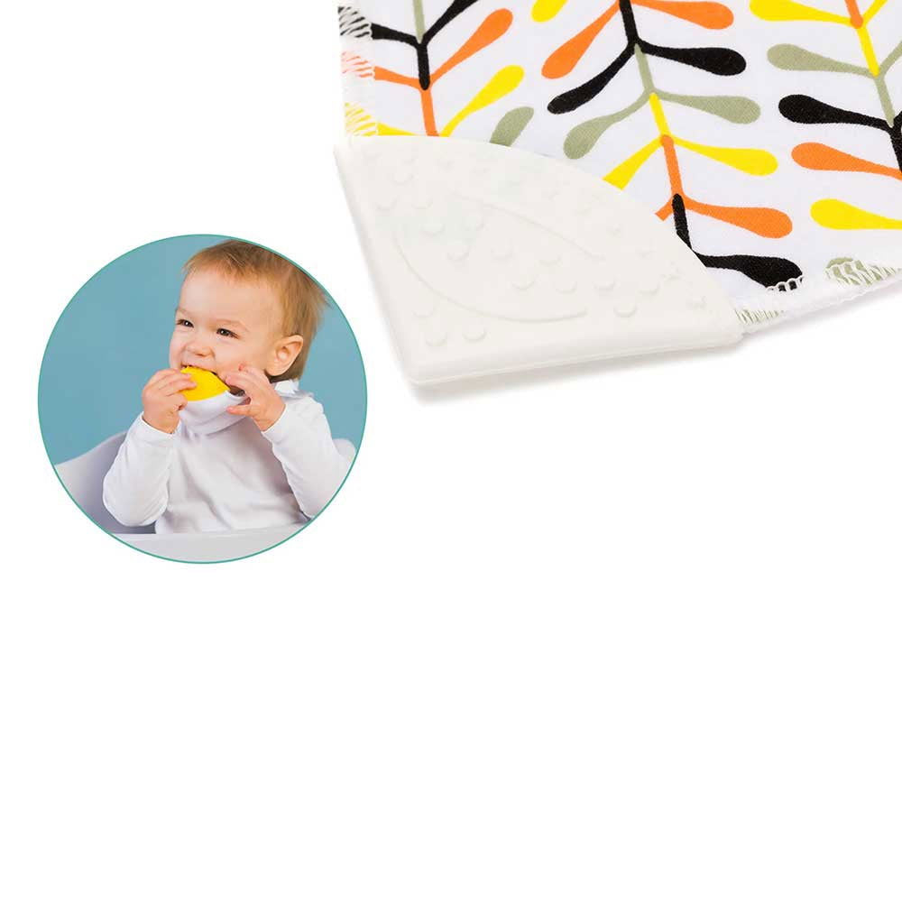 Fillikid Лигавник-Бандана С Чесалка 2 Бр. - Leaves Жълт/Orange --- BebeMama