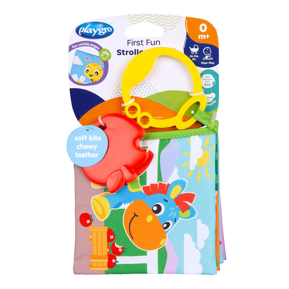 Текстилна Книжка За Количка С Гризалка 0м+ Playgro