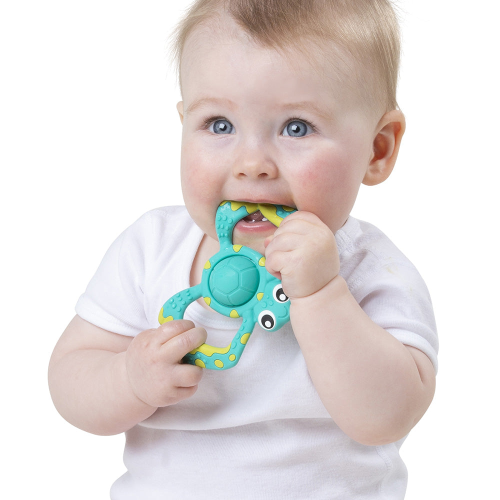 Силиконова Гризалка Костенурка С Пукаща Черупка Popper 6м+ Playgro