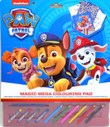 Голям Комплект Пау Патрул За Вълшебно РисуванеС 20 Листа За Оцветяване, 3 Страници За Рисуване С Вода, 4 Пастела, 6 Молива За Оцветяване ,Стикери И Четка А3