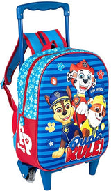 Cărucior cu roți și mâner telescopic și rucsac 3D Patrula Cățelușilor 39X28X14