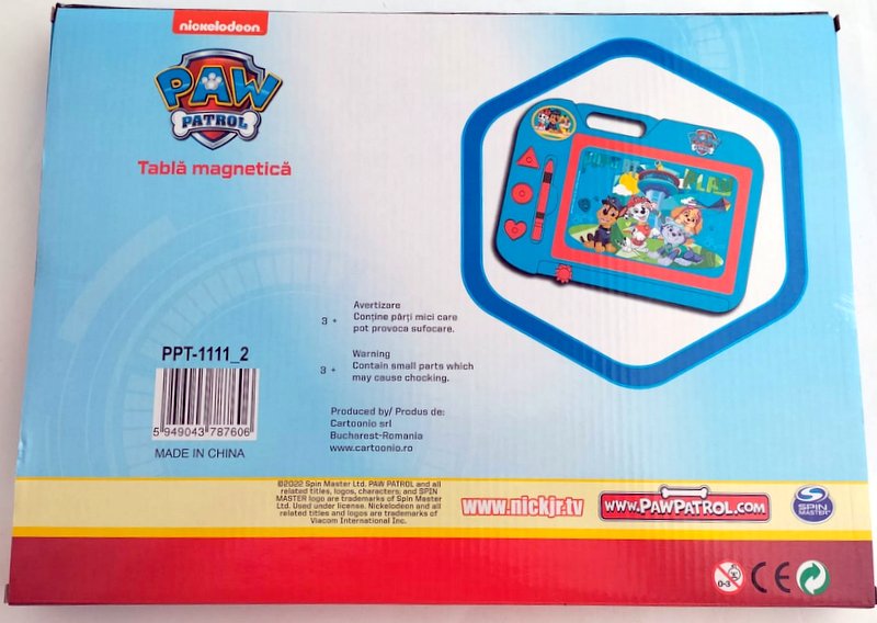 Магнитна Дъска Пау Патрул С Писалка За Рисуване И Печати 17 Х 11.5