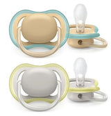 Philips Avent Залъгалки - Ultra Air + Стерил. Кутия (0-6М) Неутрални --- BebeMama