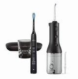 Philips Sonicare К-Кт Ел. Четкa За Зъби Diamond Clean 9000 + Орален Душ Power Flosser 3000 - Черен --- BebeMama