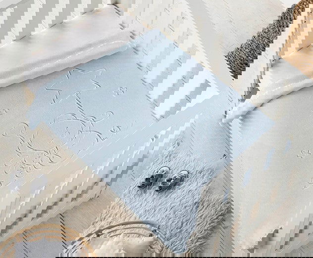 Pielsa-Одеяло Мече И Зайче С Балони 80X110 См Синьо Кутия --- BebeMama