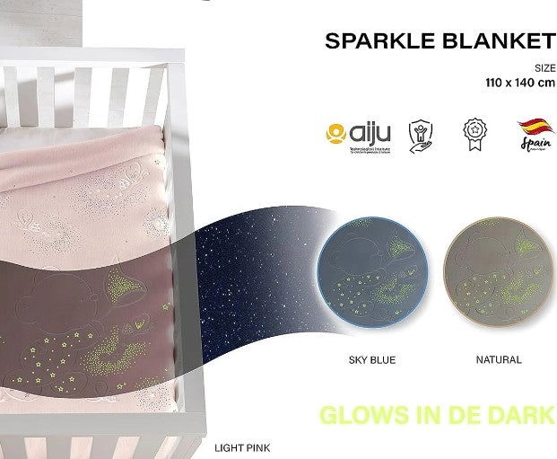 Pielsa - Одеяло Със Светещи Кристали Мече И Пеперуди 110Х140 См Розово Кутия --- BebeMama