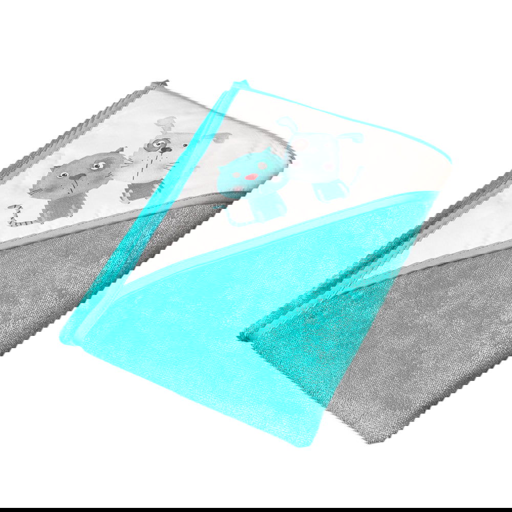 Pk008 Хавлия 100Х100 Catdog Синя --- BebeMama