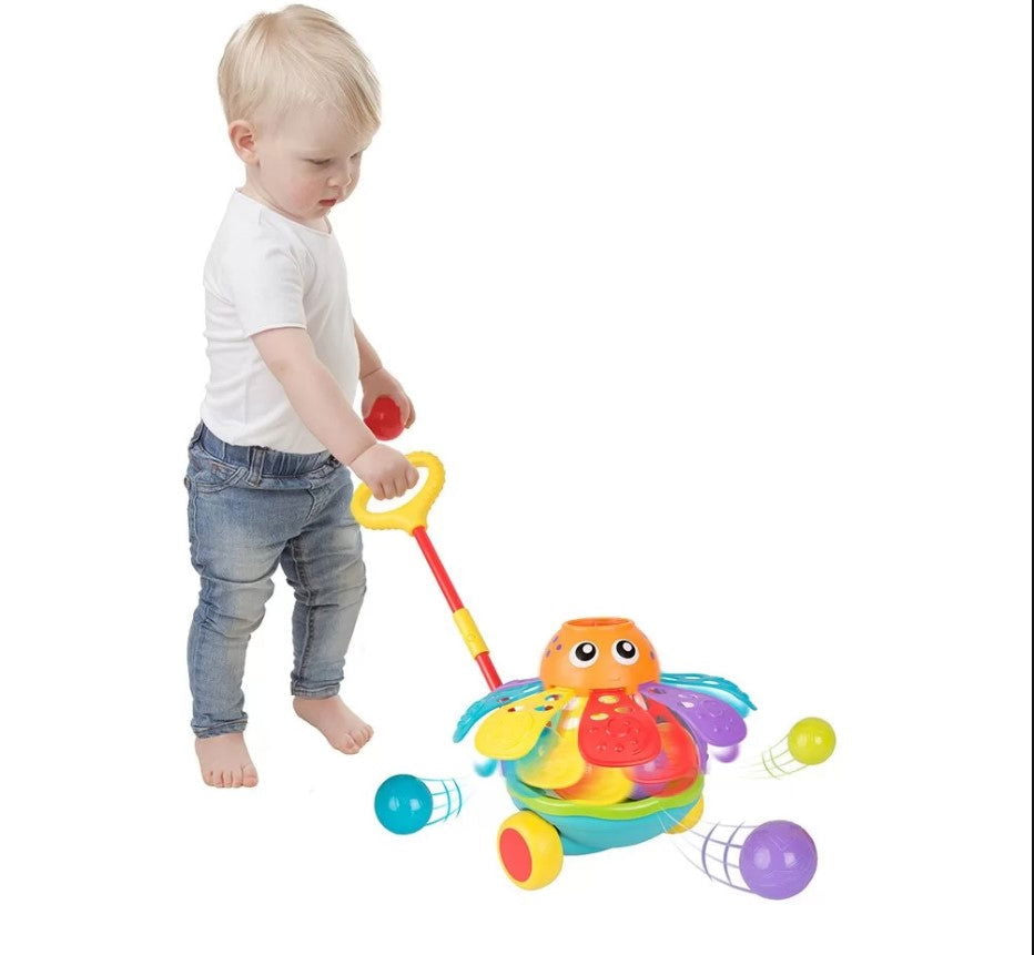Playgro Активна Играчка За Бутане С Топчета Октопод 12-36М --- BebeMama