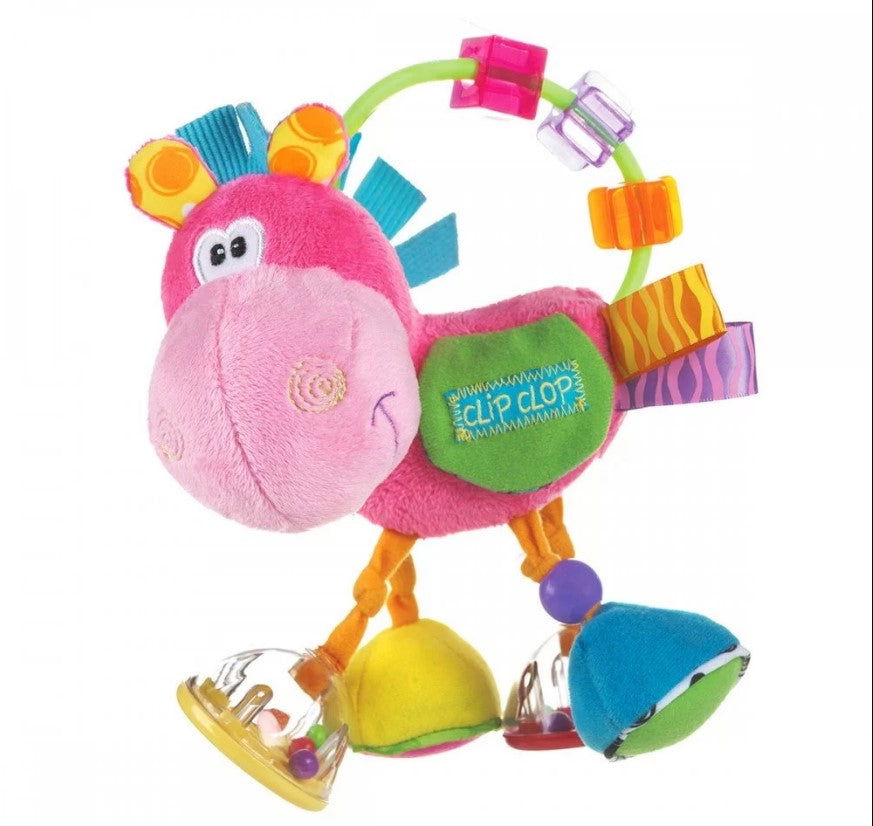 Playgro Дрънкалка Конче Хоп Троп Розов Цвят 3М+ --- BebeMama