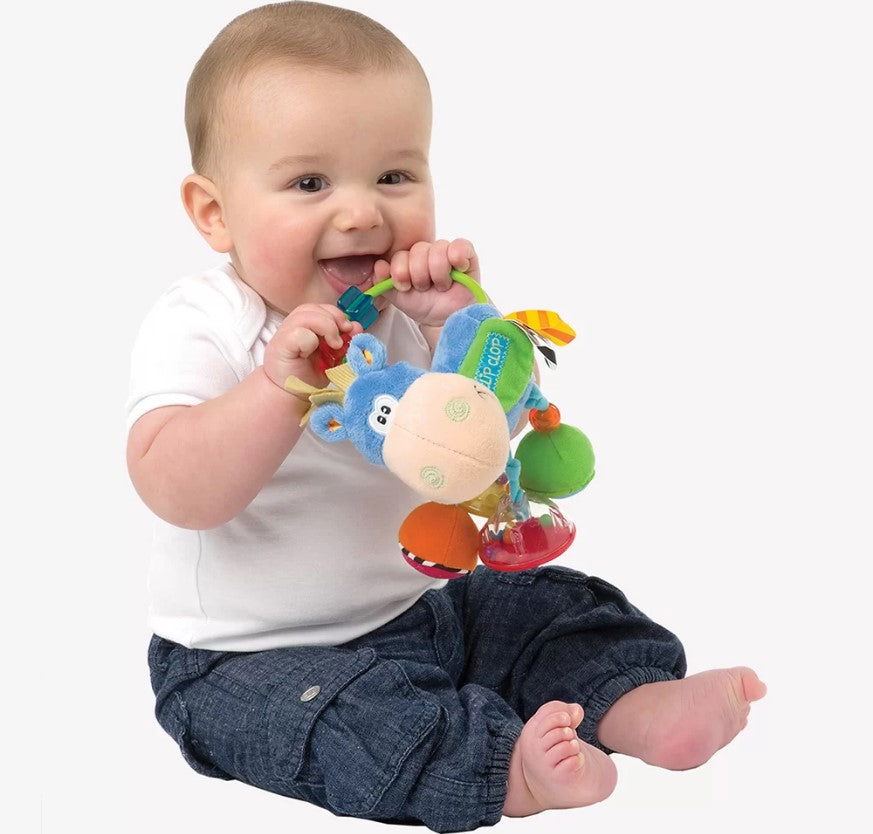 Playgro Дрънкалка Конче Хоп Троп Син Цвят 3М+ --- BebeMama