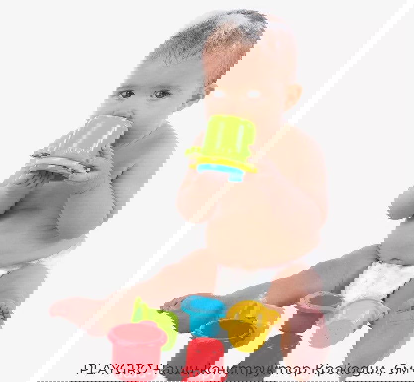 Playgro Чаши Конструктор Крокодил 6М+ --- BebeMama