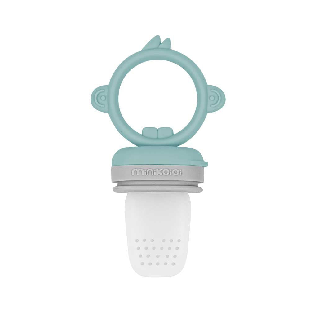 Minikoioi Pulps Силиконова Залъгалка За Плодове И Зеленчуци - Aqua Зелен/Powder Grey --- BebeMama
