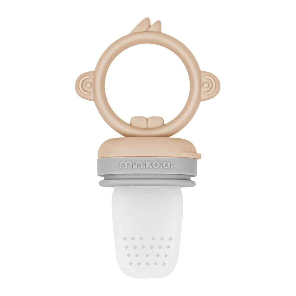 Minikoioi Pulps Силиконова Залъгалка За Плодове И Зеленчуци - Bubble Beige/Powder Grey --- BebeMama
