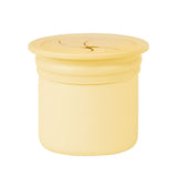 Minikoioi Sip+Snack Силиконов Комплект Сламка И Чаша С 2 Капака - Жълт/Powder Grey --- BebeMama