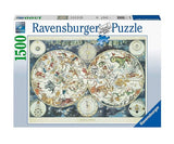 Ravensburger - Пъзел 1500 Ел. - Световна Карта На Фантастичните Зверове --- BebeMama