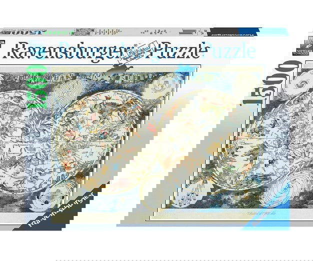 Ravensburger - Пъзел 1500 Ел. - Световна Карта На Фантастичните Зверове --- BebeMama