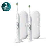 Комплект Четки За Зъби Protectiveclean 6100 2 Броя Бели Philips Sonicare