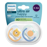 Залъгалки Ultra Air Happy 0 6м Сини С Плод И Мече Philips Avent